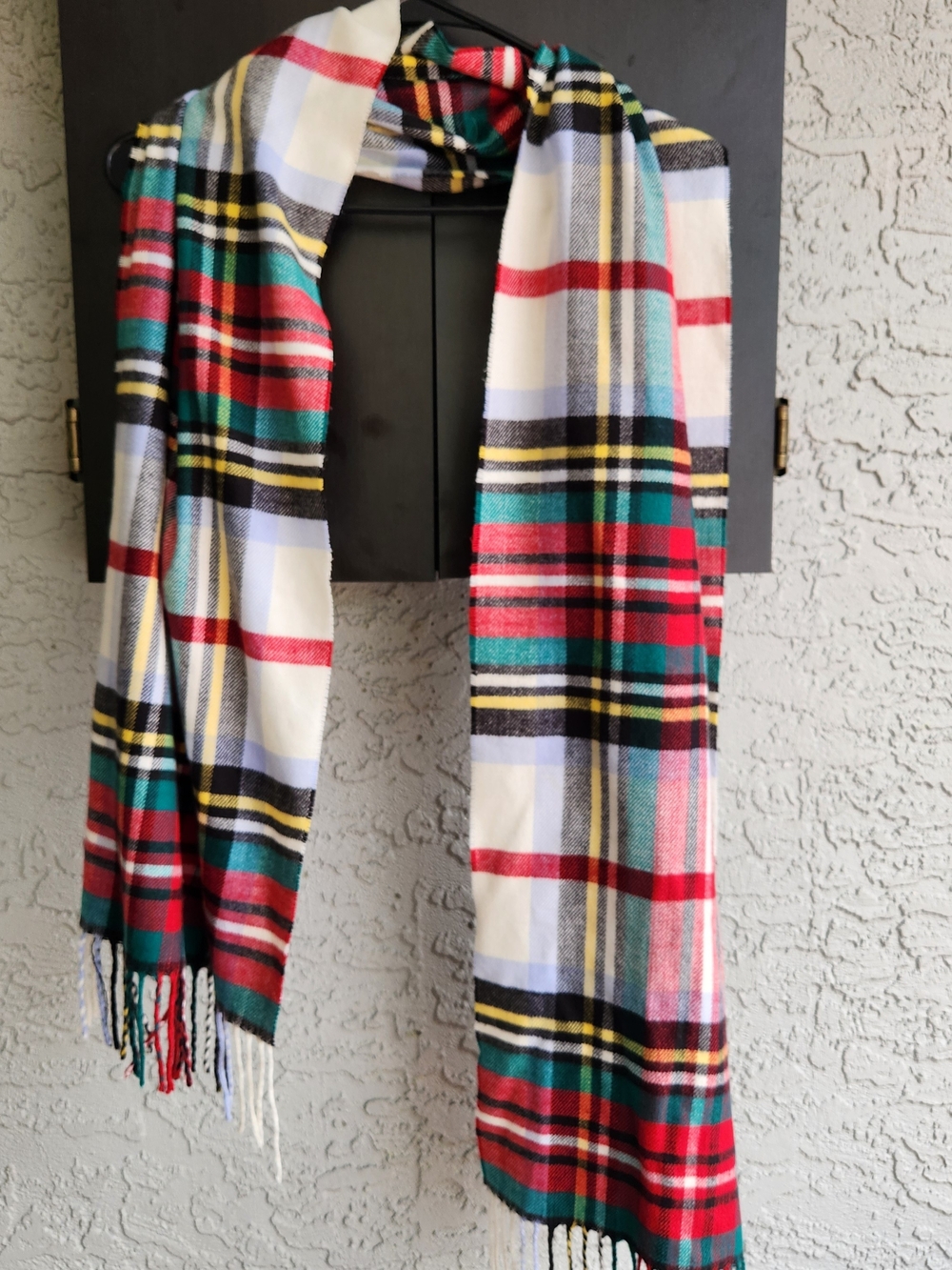 Classic Multicolor Plaid Fringe Blanket Scarf – Cozy Fall Winter Cottagecore